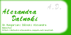 alexandra dalnoki business card