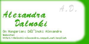 alexandra dalnoki business card